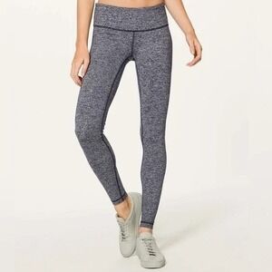 Lululemon Wunder Under Low Rise Leggings Heathered Black 28" Inseam Size 4